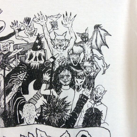 Party Day Monster Horror Band Graphic T Shirt Men XL White Cotton Comfort Colors - Picture 7 of 9